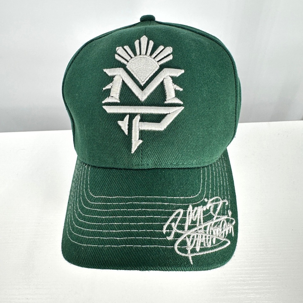 2011 Team Manny Pacquiao MP Logo Fitted Hat Green Signature Brim Medium Large